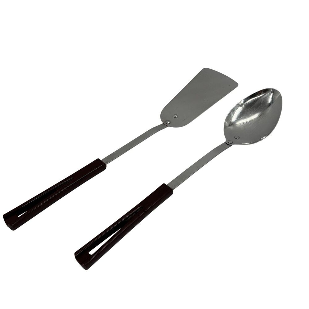 Stanhome Vintage Stainless Spatula Turner 14" Bakelite Handle + Spoon